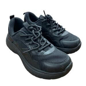 Treesky Womens Size 5.5 Black Mesh Lace Up Non Slip Atheltic Work Sneaker Shoes